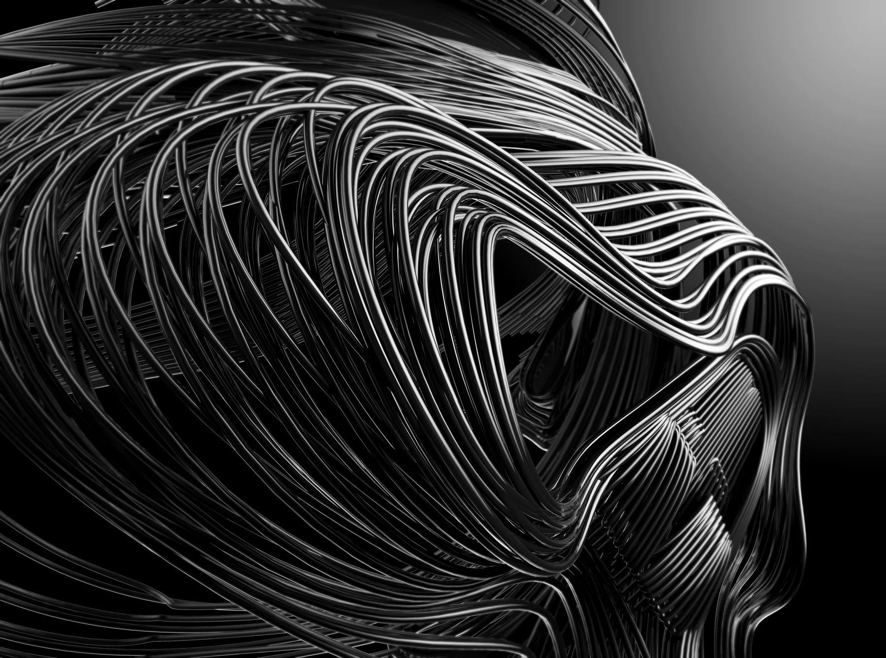 Fibretrooper, A StormTrooper helmet in linear morphology (2016) — image 5 of 10